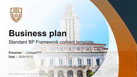 The University of Texas at Austin Competition/Entrepreneurship Contest PPT Template
