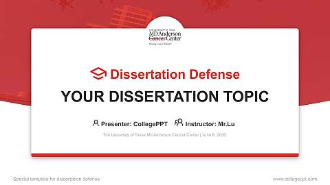 The University of Texas Md Anderson Cancer Center Graduation Thesis Defense PPT Template