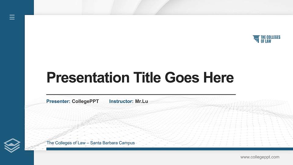 The Colleges of Law – Santa Barbara Campus Thesis Proposal/Graduation Defense PPT Template16:9 ratio PPT effect preview image
