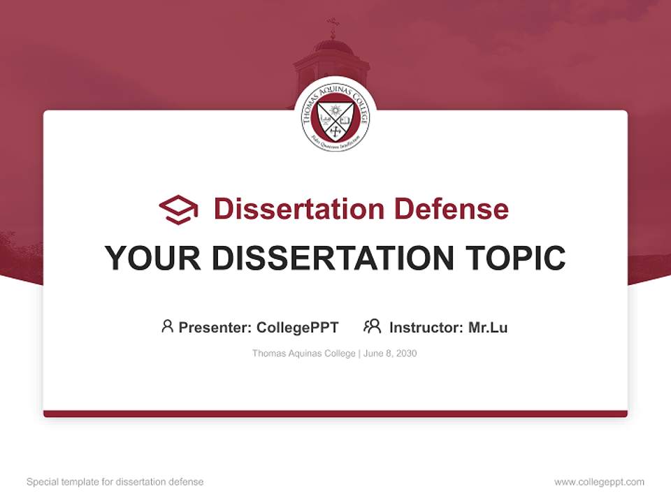 Thomas Aquinas College Graduation Thesis Defense PPT Template4:3 ratio PPT effect preview image7