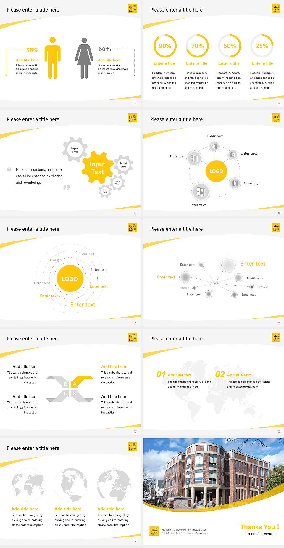 The College of Saint Rose Course/Courseware Creation PPT Template4:3 ratio PPT effect preview image4