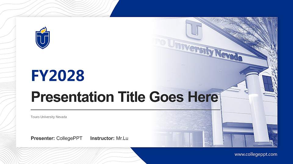 Touro University Nevada Academic Presentation/Research Findings Report PPT Template16:9 ratio PPT effect preview image