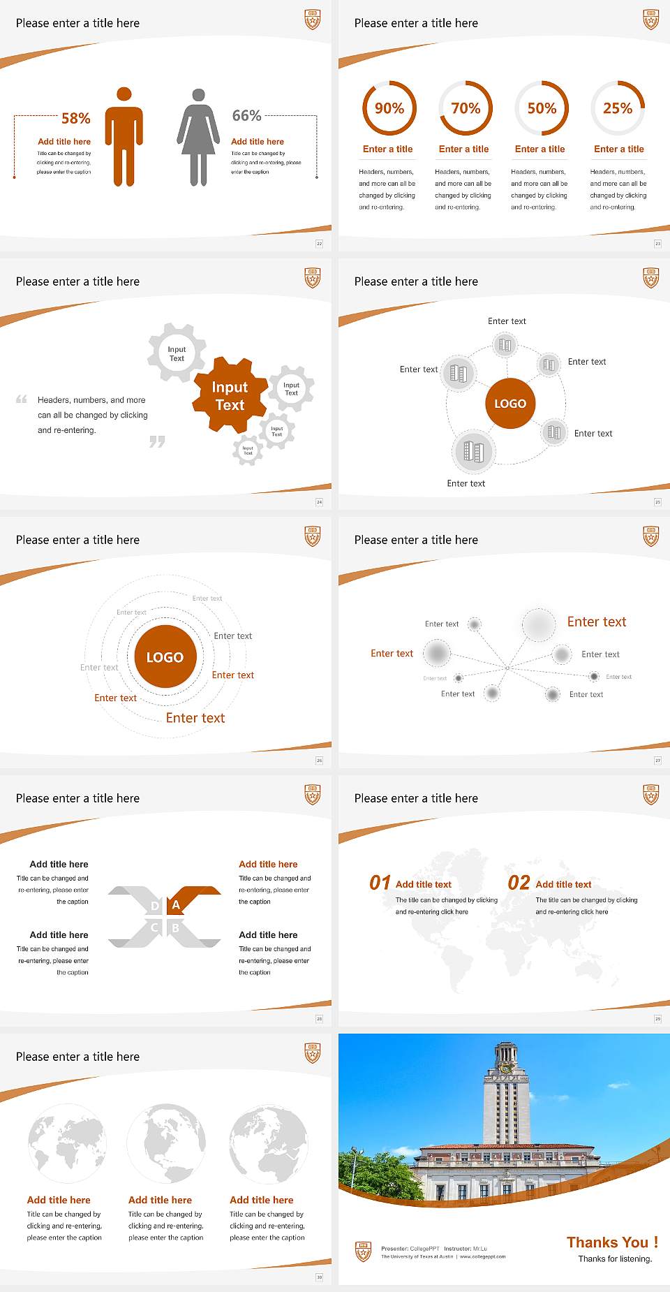 The University of Texas at Austin Course/Courseware Creation PPT Template4:3 ratio PPT effect preview image4