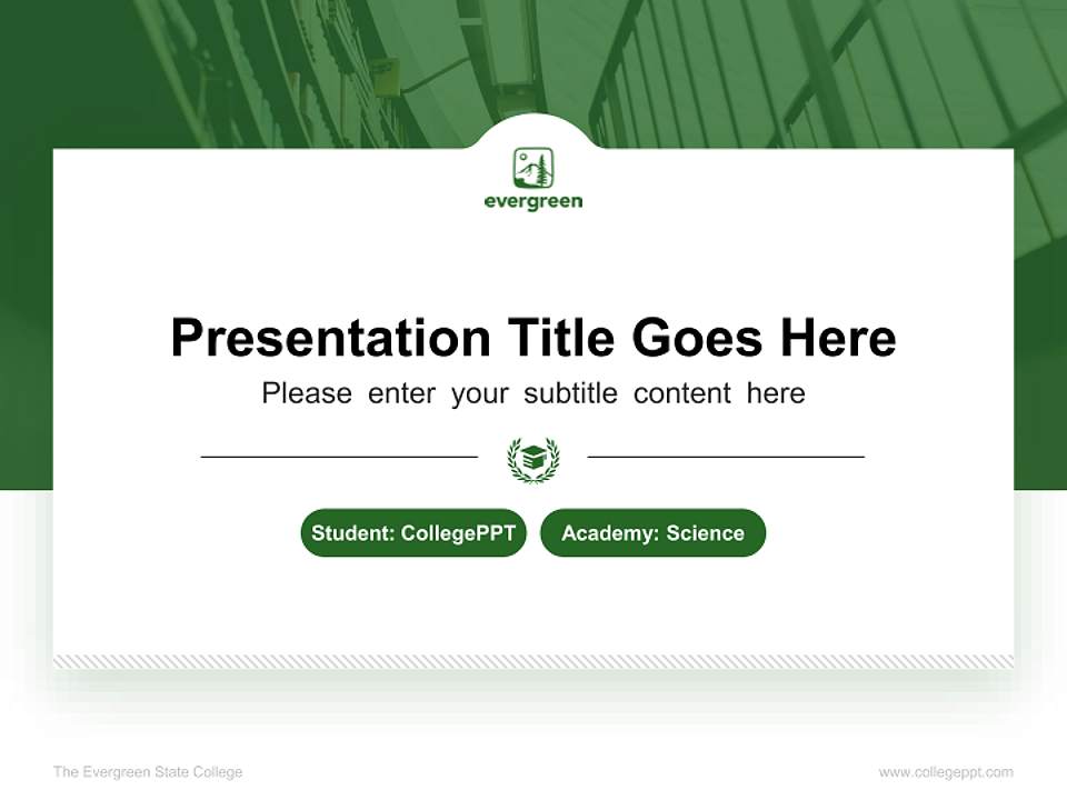 The Evergreen State College National Scholarship Defense PPT Template4:3 ratio PPT effect preview image4