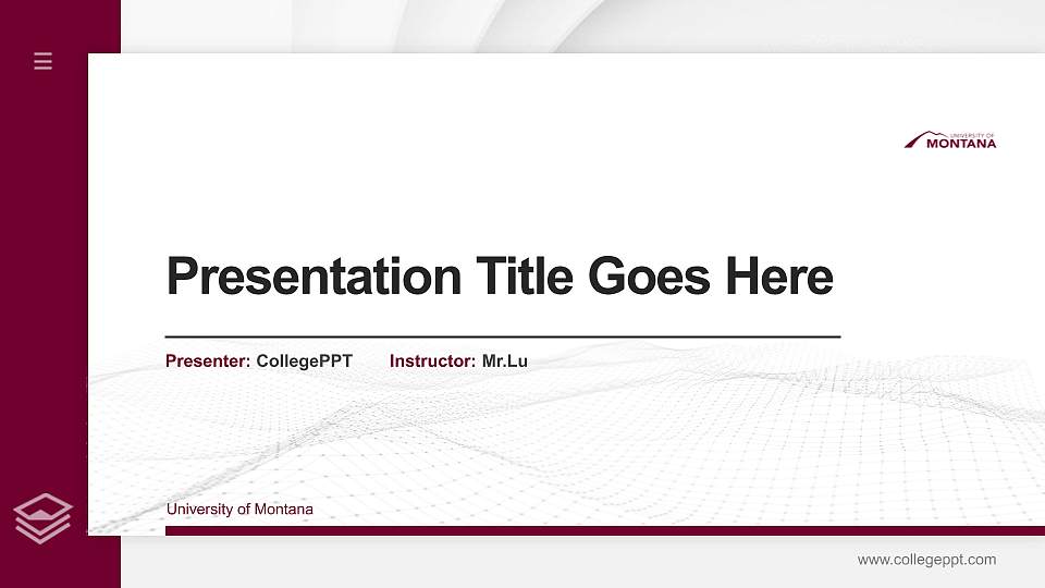 University of Montana Thesis Proposal/Graduation Defense PPT Template16:9 ratio PPT effect preview image