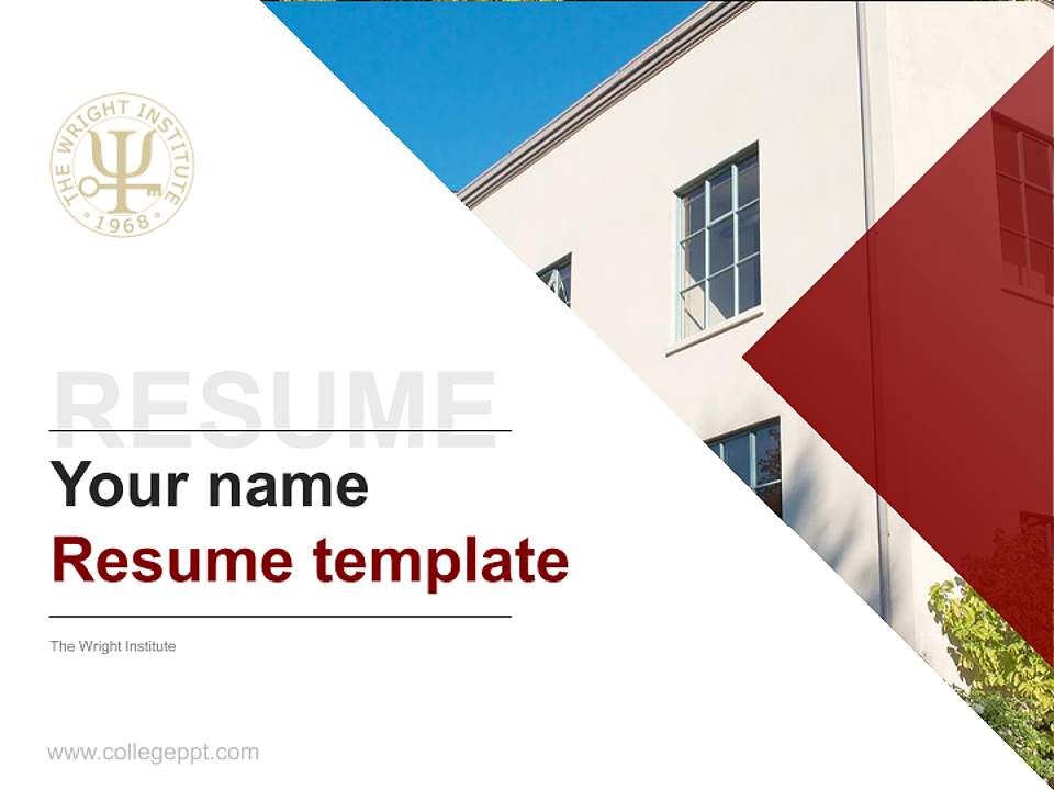 The Wright Institute Resume PPT Template4:3 ratio PPT effect preview image5