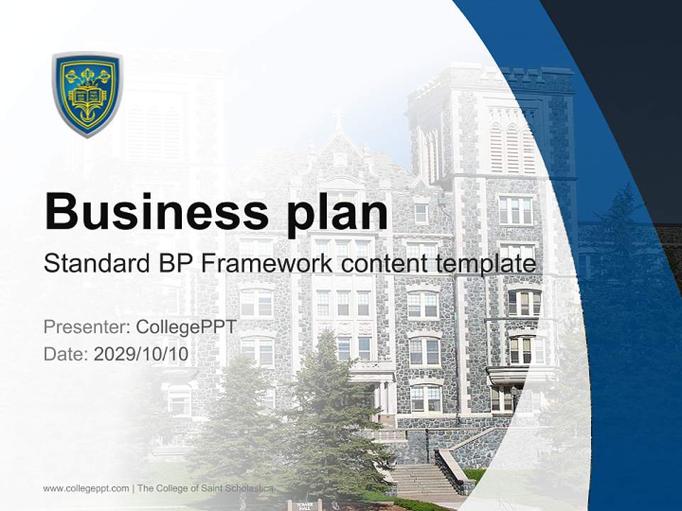 The College of Saint Scholastica Competition/Entrepreneurship Contest PPT Template4:3 ratio PPT effect preview image9