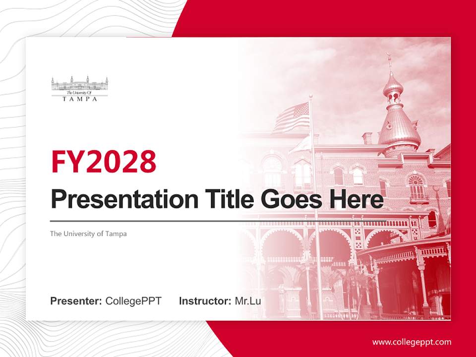 The University of Tampa Academic Presentation/Research Findings Report PPT Template4:3 ratio PPT effect preview image5