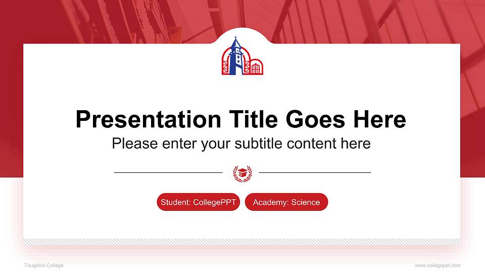 Tougaloo College National Scholarship Defense PPT Template16:9 ratio PPT effect preview image