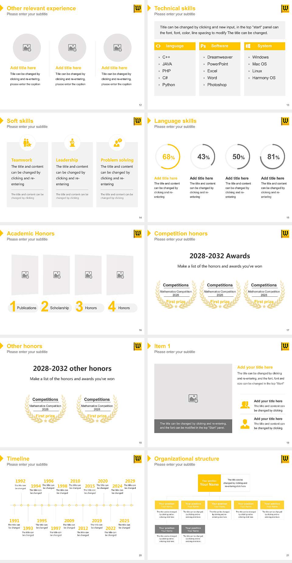 The College of Wooster Resume PPT Template4:3 ratio PPT effect preview image3