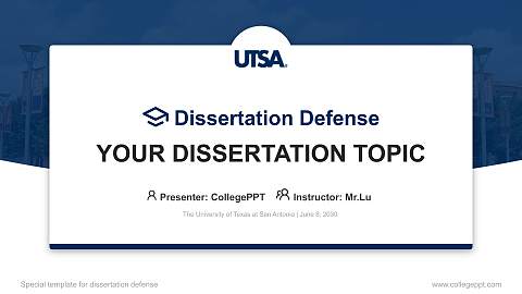 The University of Texas at San Antonio Graduation Thesis Defense PPT Template
