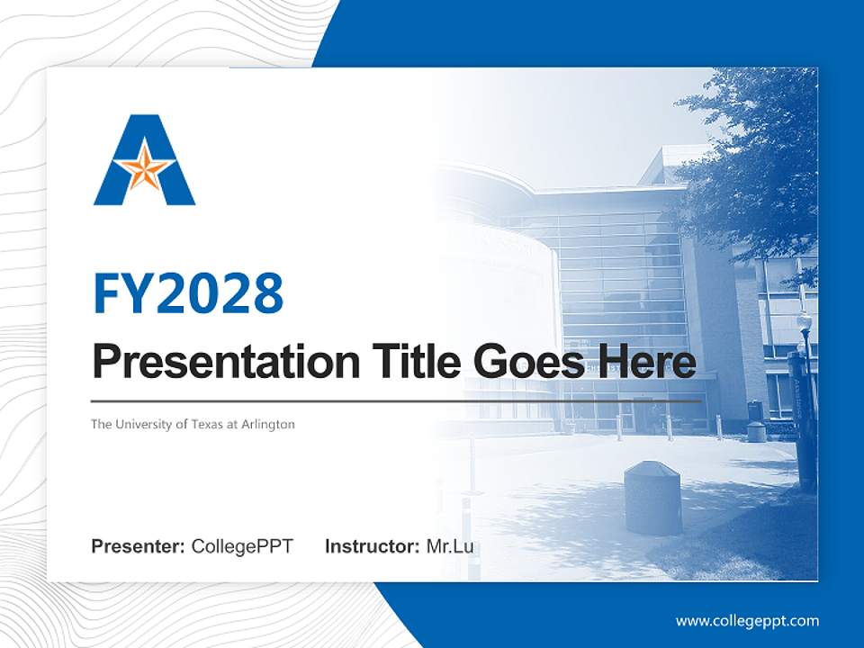 The University of Texas at Arlington Academic Presentation/Research Findings Report PPT Template4:3 ratio PPT effect preview image5