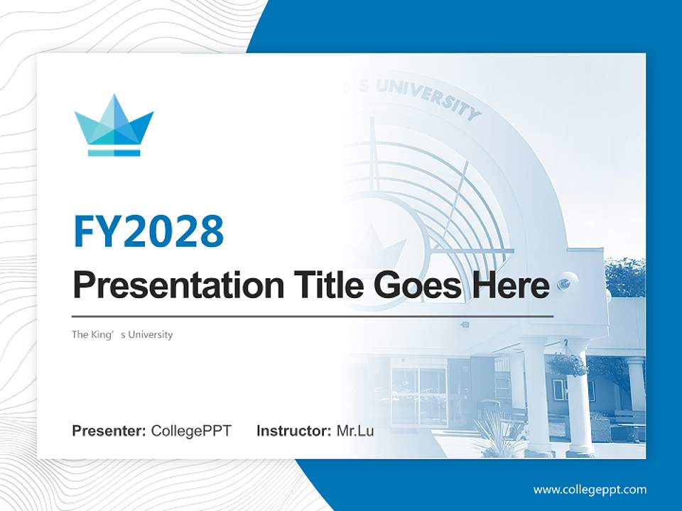 The King’S University Academic Presentation/Research Findings Report PPT Template4:3 ratio PPT effect preview image5