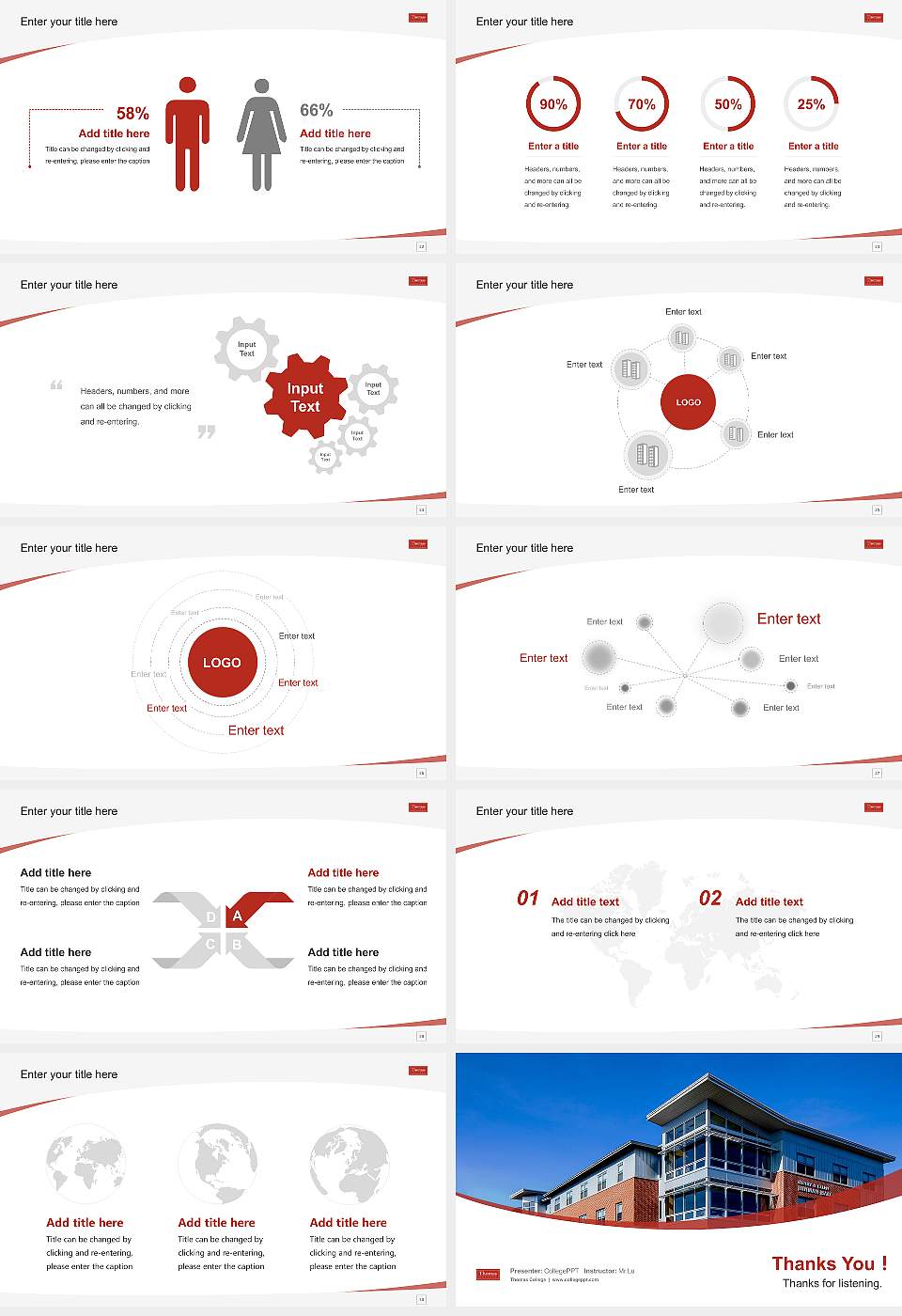 Thomas College Course/Courseware Creation PPT Template16:9 ratio PPT effect preview image4