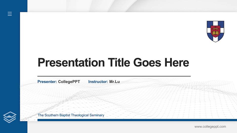 The Southern Baptist Theological Seminary Thesis Proposal/Graduation Defense PPT Template16:9 ratio PPT effect preview image