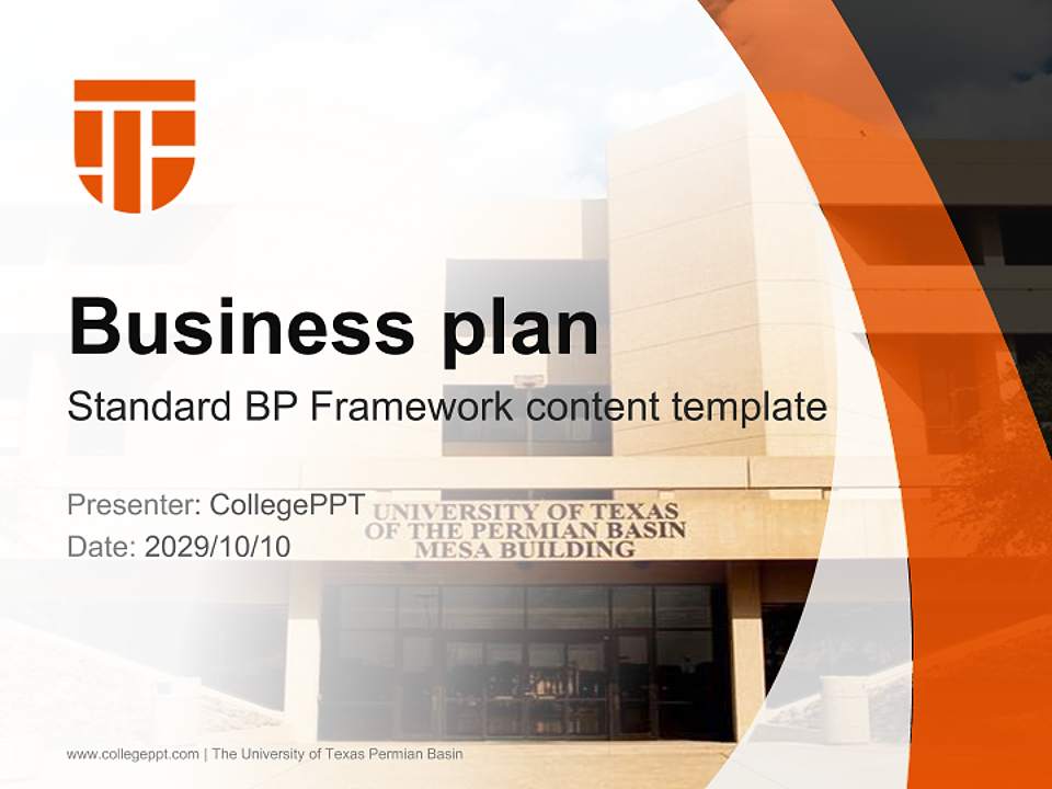 The University of Texas Permian Basin Competition/Entrepreneurship Contest PPT Template4:3 ratio PPT effect preview image9