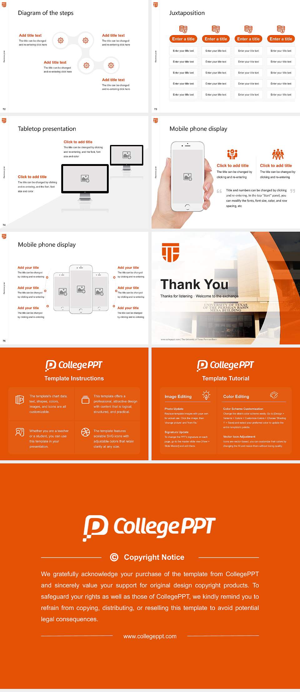The University of Texas Permian Basin Competition/Entrepreneurship Contest PPT Template4:3 ratio PPT effect preview image9