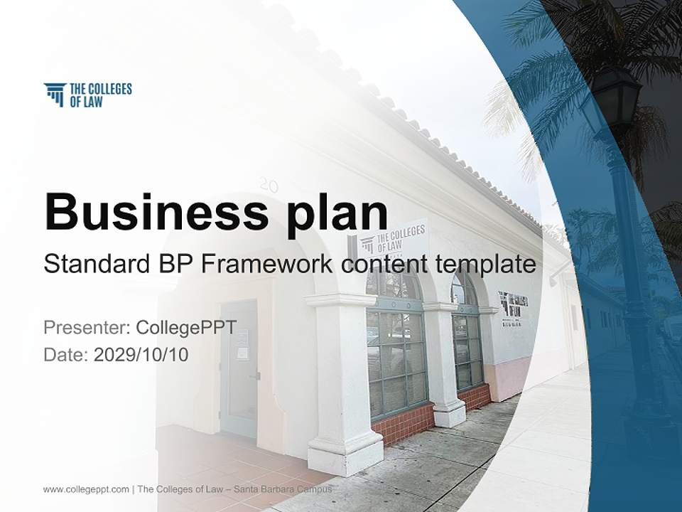 The Colleges of Law – Santa Barbara Campus Competition/Entrepreneurship Contest PPT Template4:3 ratio PPT effect preview image9