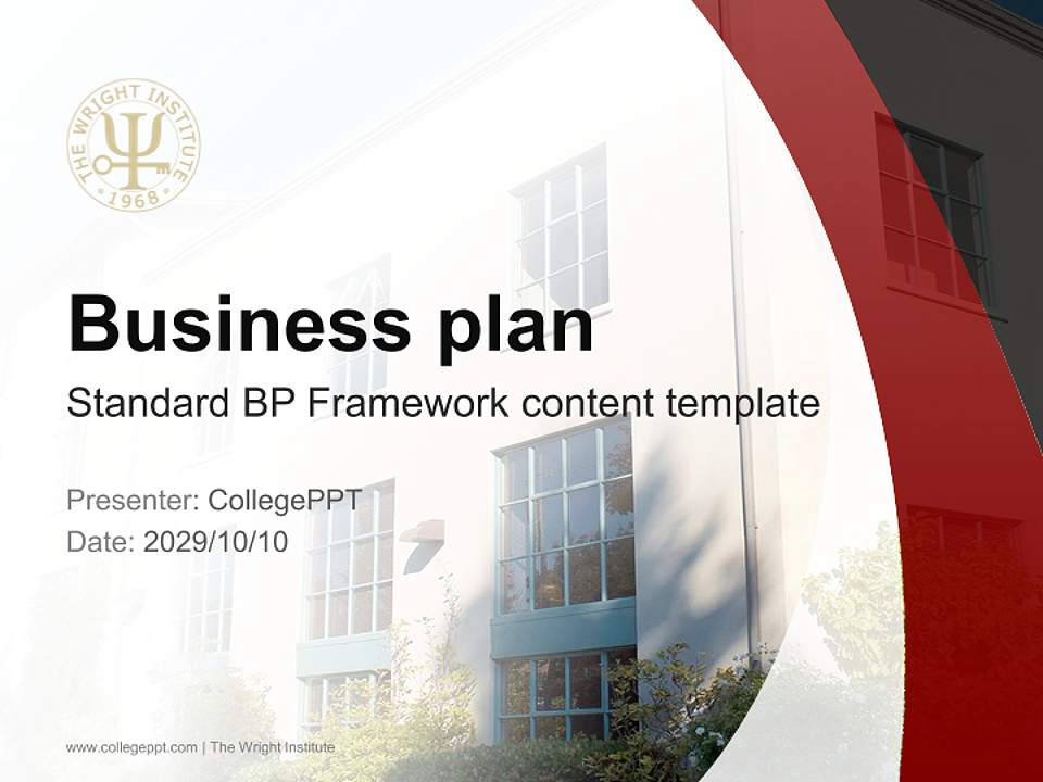 The Wright Institute Competition/Entrepreneurship Contest PPT Template4:3 ratio PPT effect preview image9