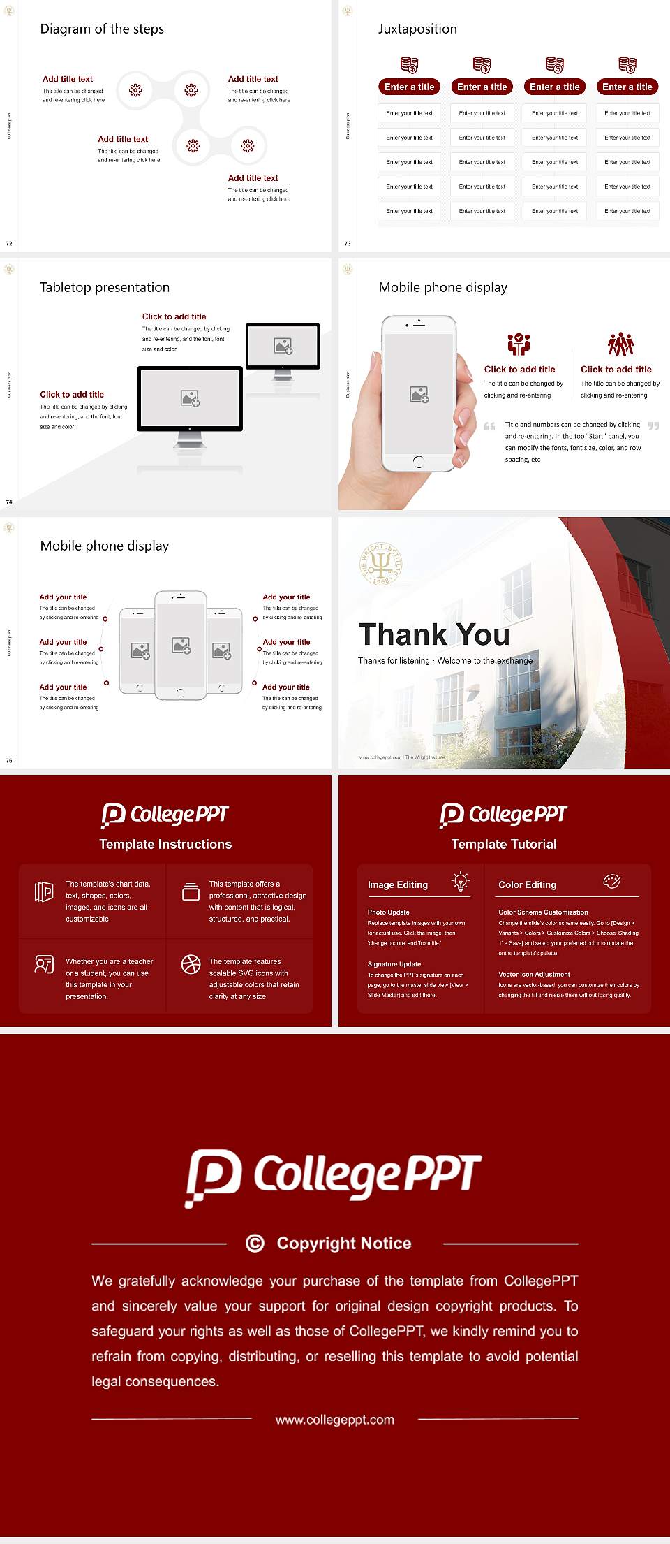 The Wright Institute Competition/Entrepreneurship Contest PPT Template4:3 ratio PPT effect preview image9