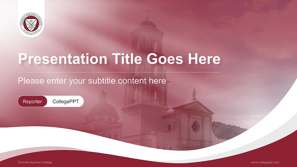 Thomas Aquinas College Lecture Sharing and Networking Event PPT Template16:9 ratio PPT effect preview image