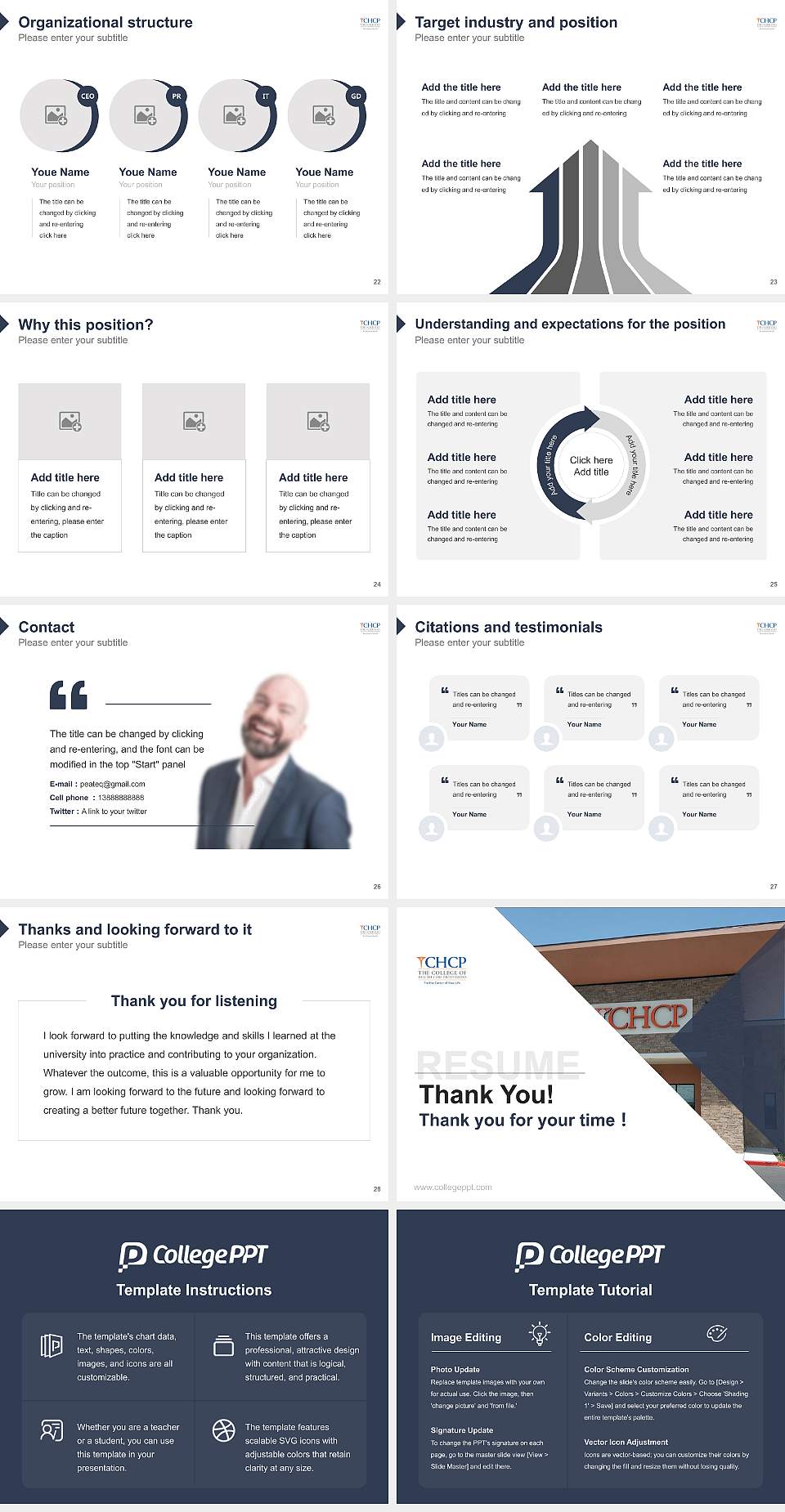 The College of Health Care Professions-McAllen Resume PPT Template4:3 ratio PPT effect preview image4