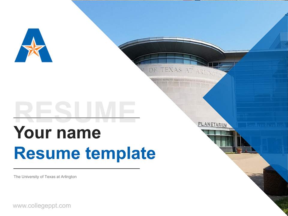 The University of Texas at Arlington Resume PPT Template4:3 ratio PPT effect preview image5