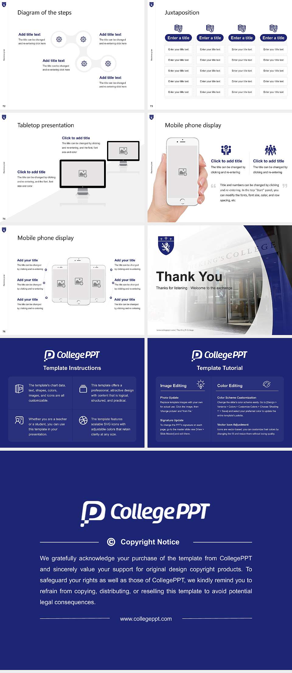 The King’S College Competition/Entrepreneurship Contest PPT Template4:3 ratio PPT effect preview image9