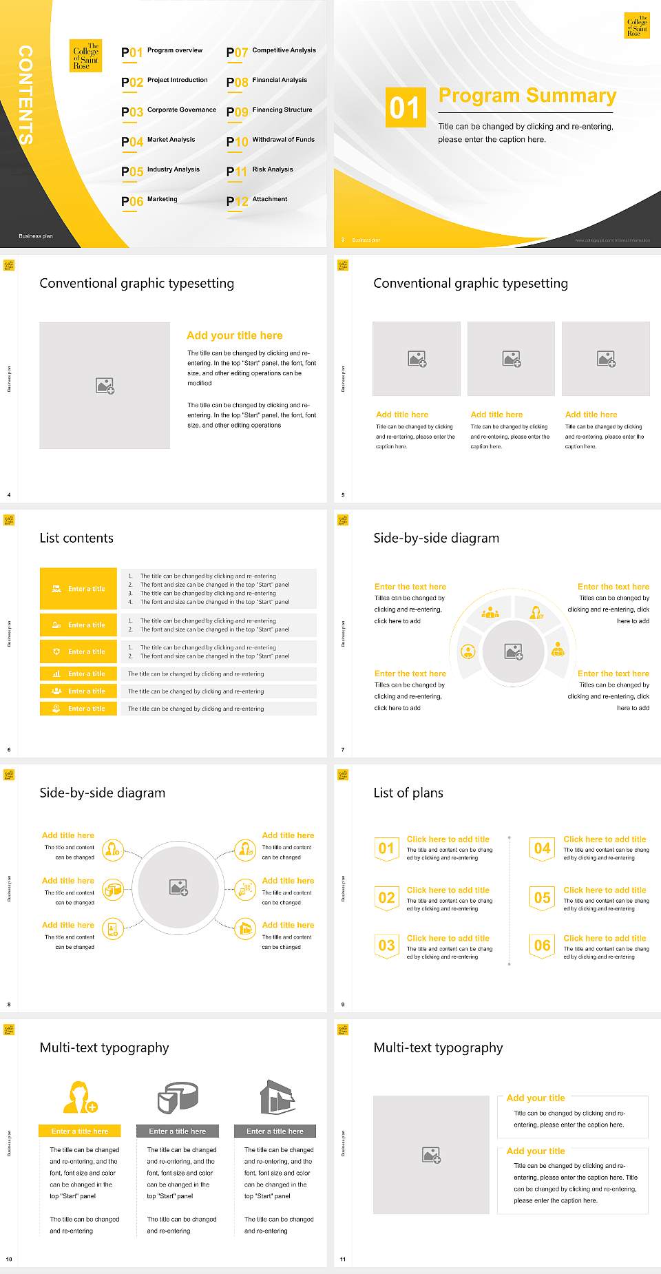 The College of Saint Rose Competition/Entrepreneurship Contest PPT Template4:3 ratio PPT effect preview image2