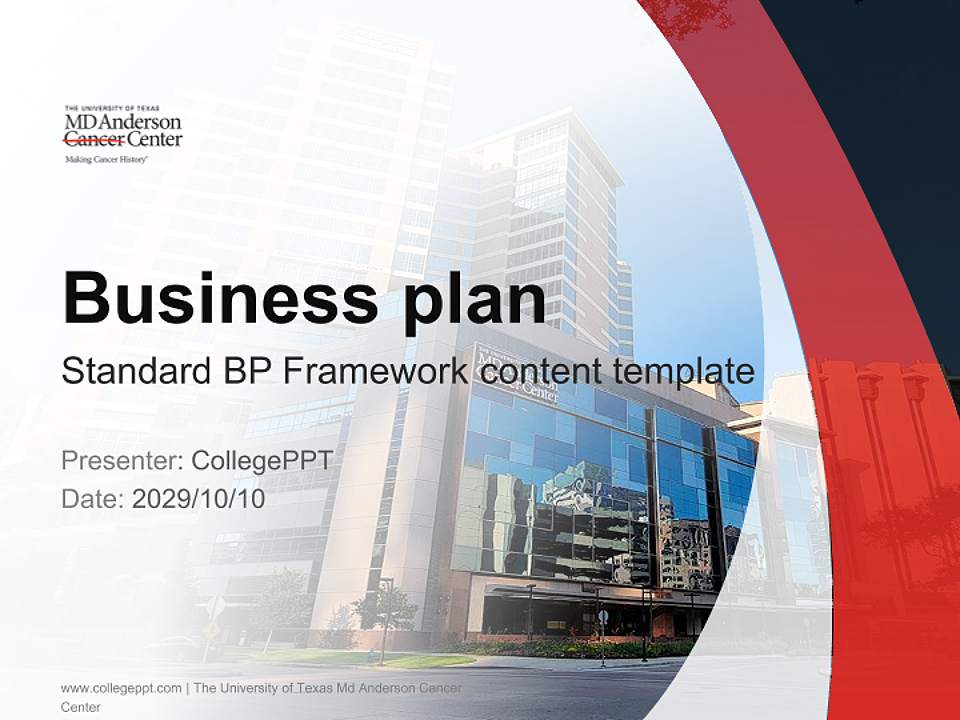 The University of Texas Md Anderson Cancer Center Competition/Entrepreneurship Contest PPT Template4:3 ratio PPT effect preview image9