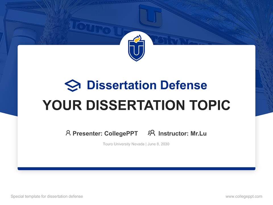 Touro University Nevada Graduation Thesis Defense PPT Template4:3 ratio PPT effect preview image7