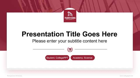 Transylvania University National Scholarship Defense PPT Template