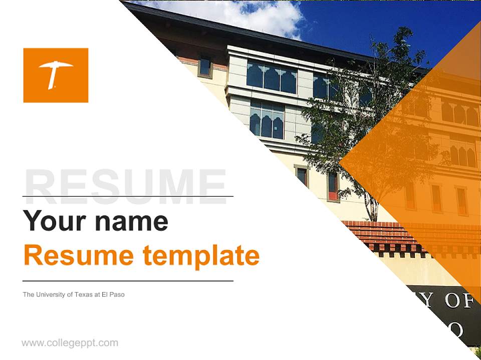 The University of Texas at El Paso Resume PPT Template4:3 ratio PPT effect preview image5