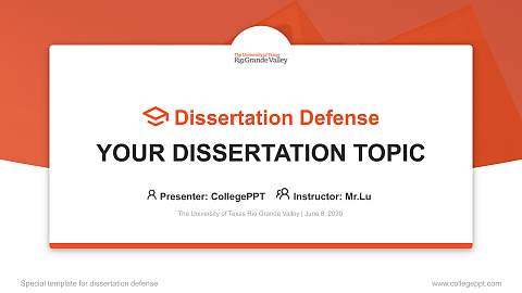 The University of Texas Rio Grande Valley Graduation Thesis Defense PPT Template