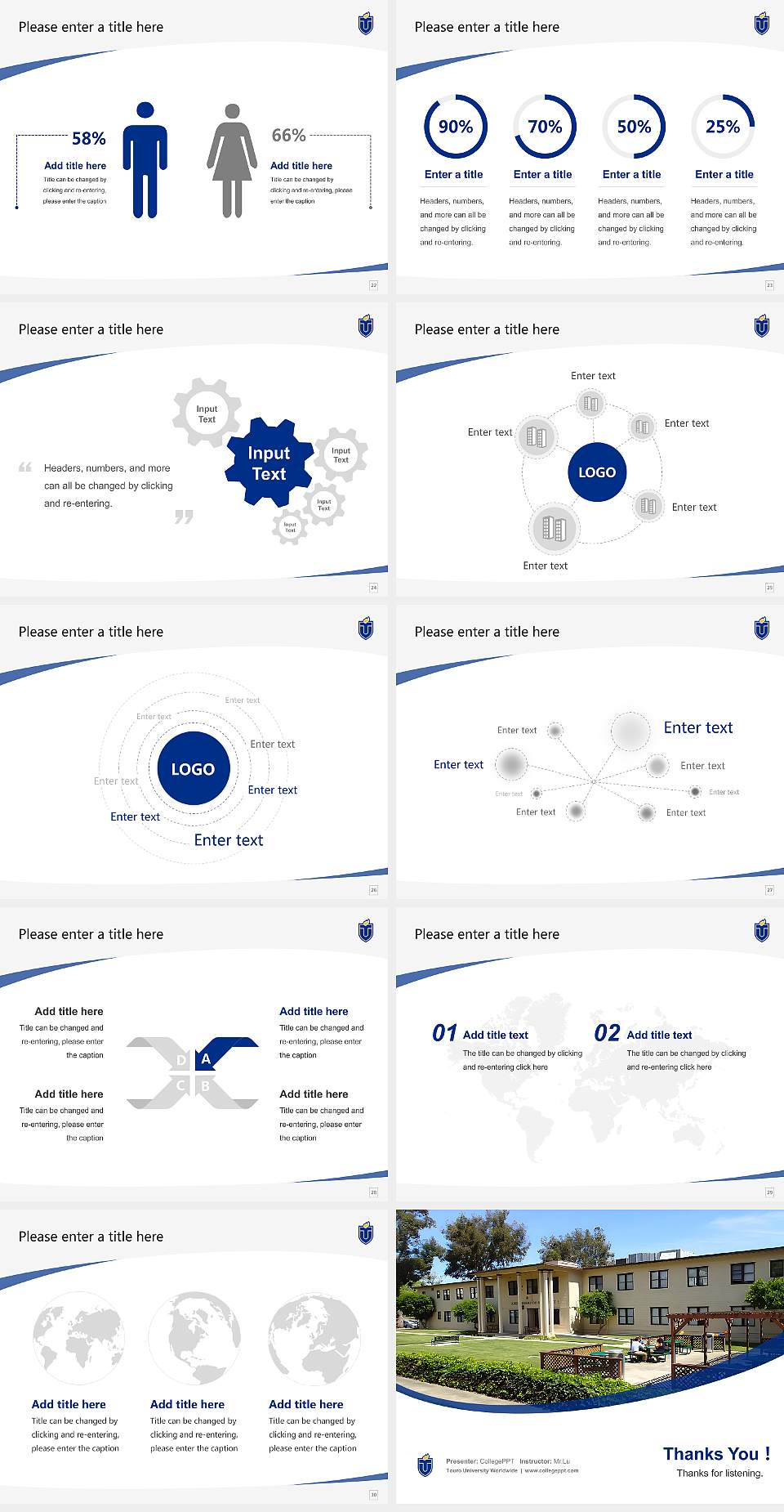 Touro University Worldwide Course/Courseware Creation PPT Template4:3 ratio PPT effect preview image4