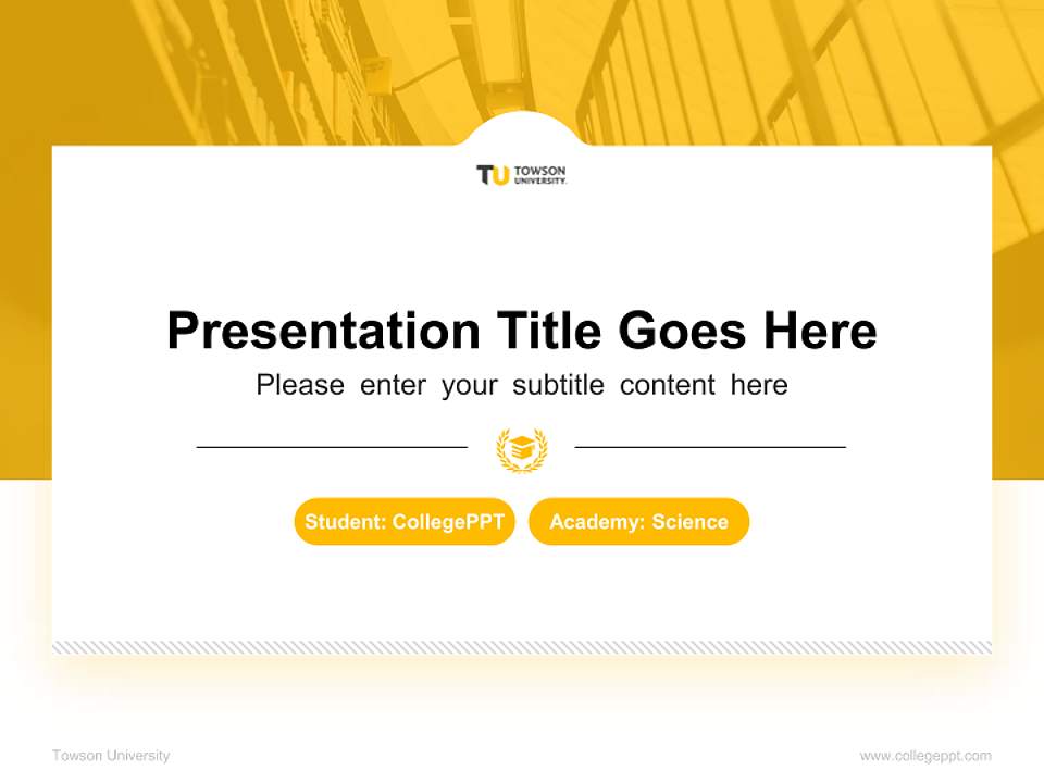 Towson University National Scholarship Defense PPT Template4:3 ratio PPT effect preview image4