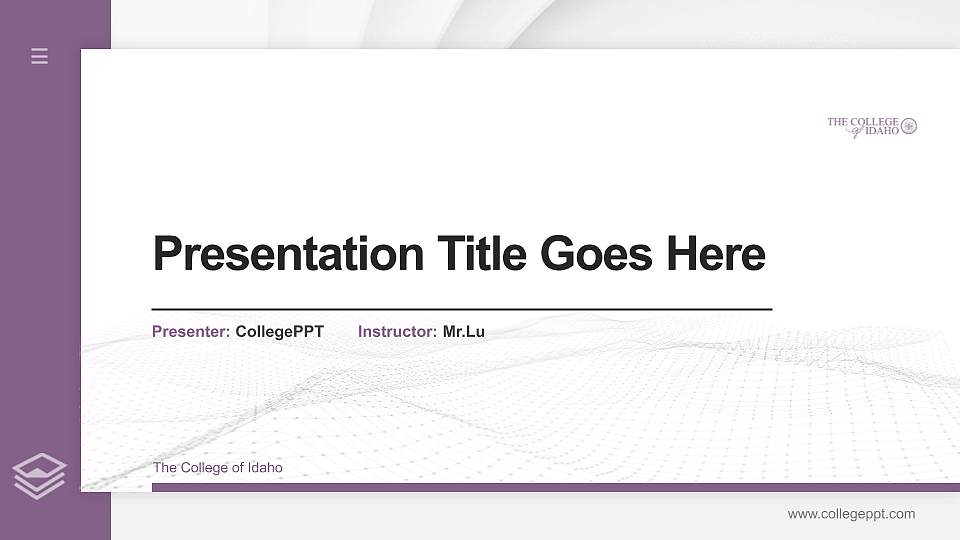 The College of Idaho Thesis Proposal/Graduation Defense PPT Template16:9 ratio PPT effect preview image
