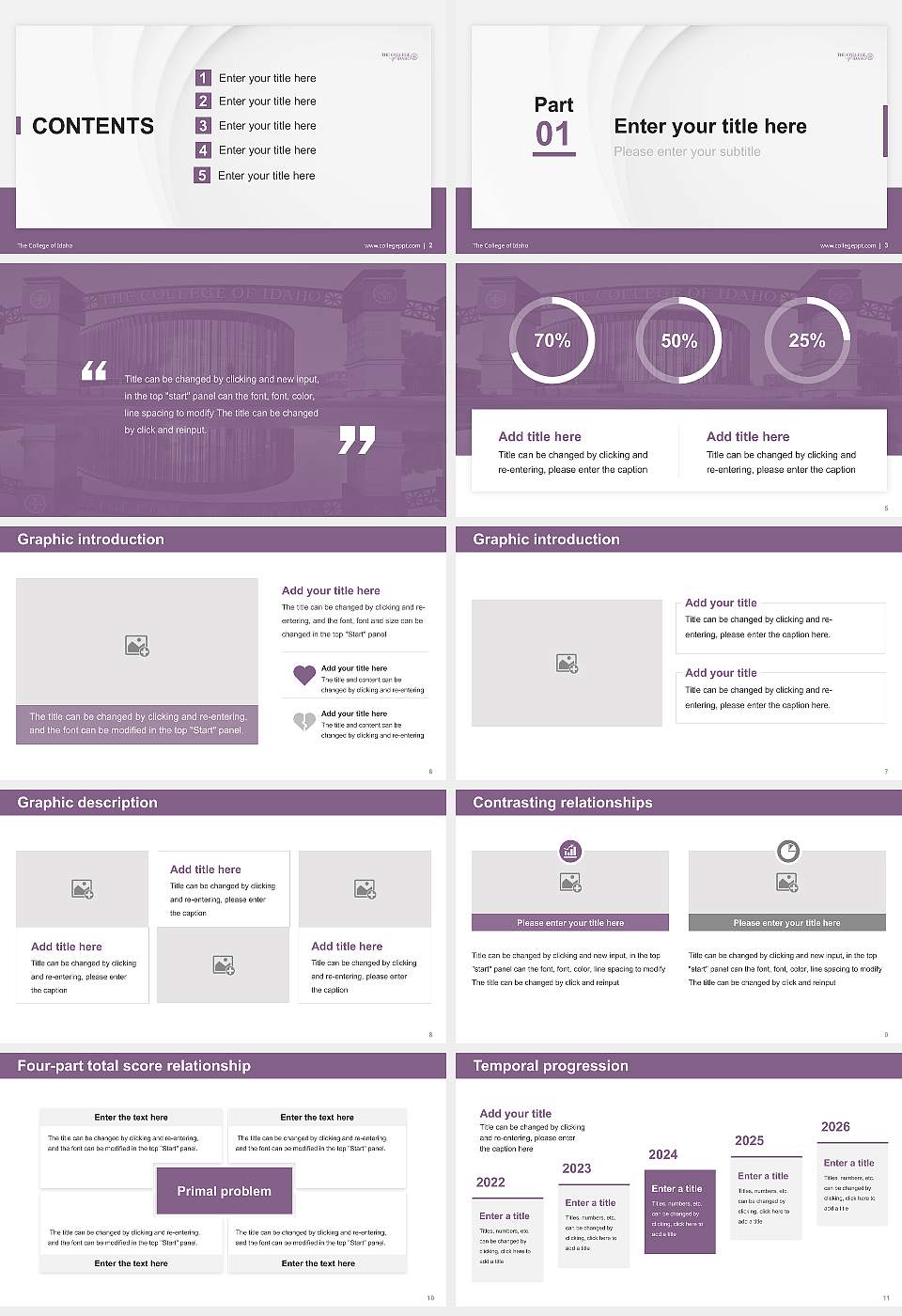 The College of Idaho Thesis Proposal/Graduation Defense PPT Template16:9 ratio PPT effect preview image2
