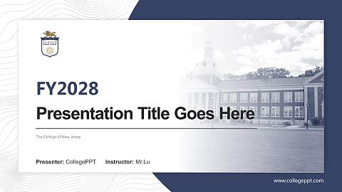 The College of New Jersey Academic Presentation/Research Findings Report PPT Template