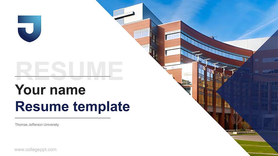 Thomas Jefferson University Resume PPT Template16:9 ratio PPT effect preview image