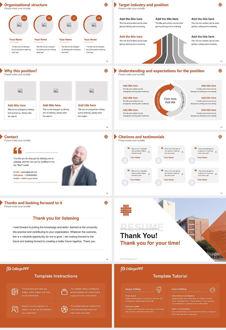The University of Texas Health Science Center at Houston Resume PPT Template16:9 ratio PPT effect preview image4