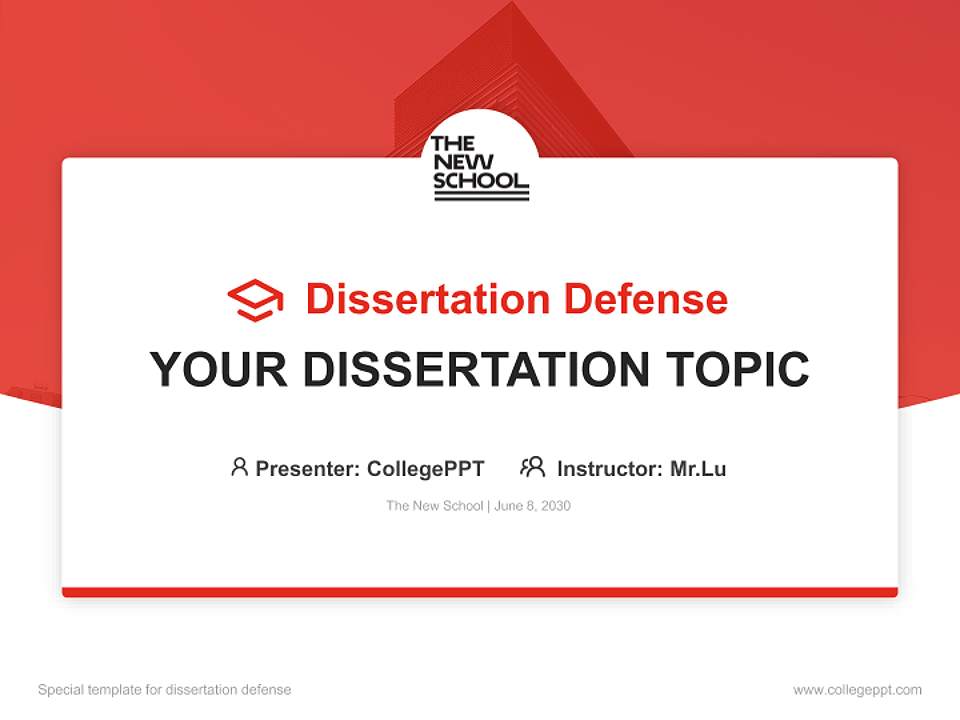 The New School Graduation Thesis Defense PPT Template4:3 ratio PPT effect preview image7