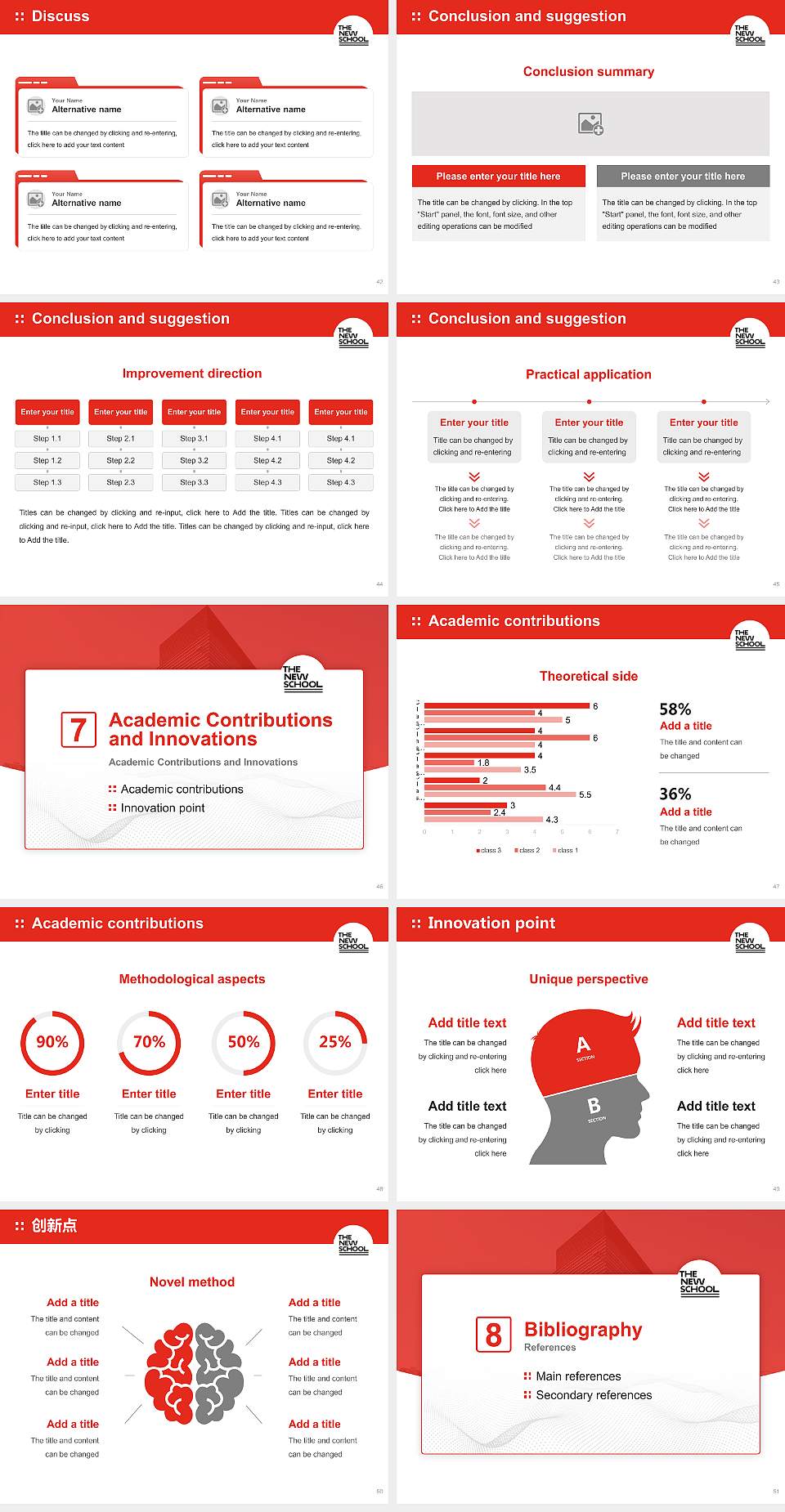 The New School Graduation Thesis Defense PPT Template4:3 ratio PPT effect preview image6