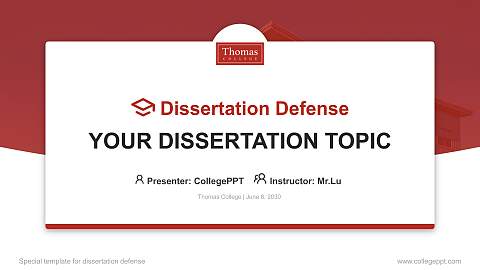 Thomas College Graduation Thesis Defense PPT Template