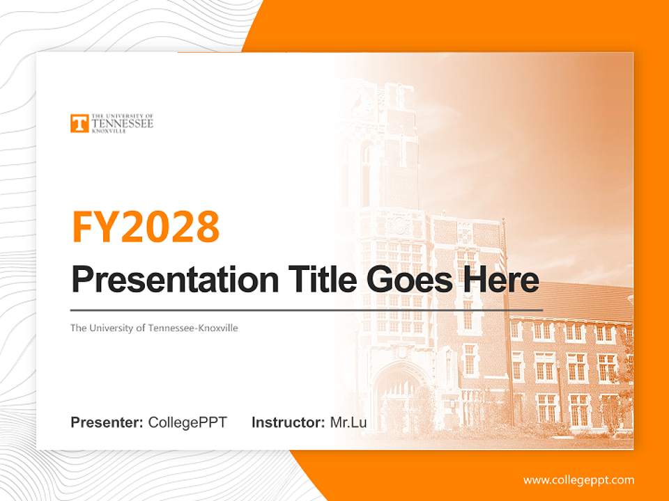 The University of Tennessee-Knoxville Academic Presentation/Research Findings Report PPT Template4:3 ratio PPT effect preview image5