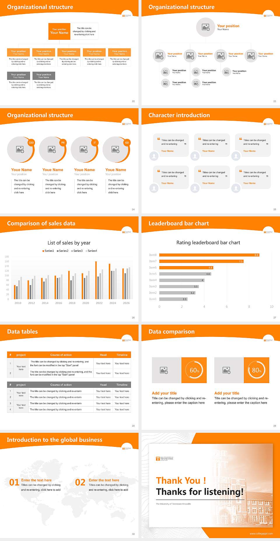 The University of Tennessee-Knoxville Academic Presentation/Research Findings Report PPT Template4:3 ratio PPT effect preview image4