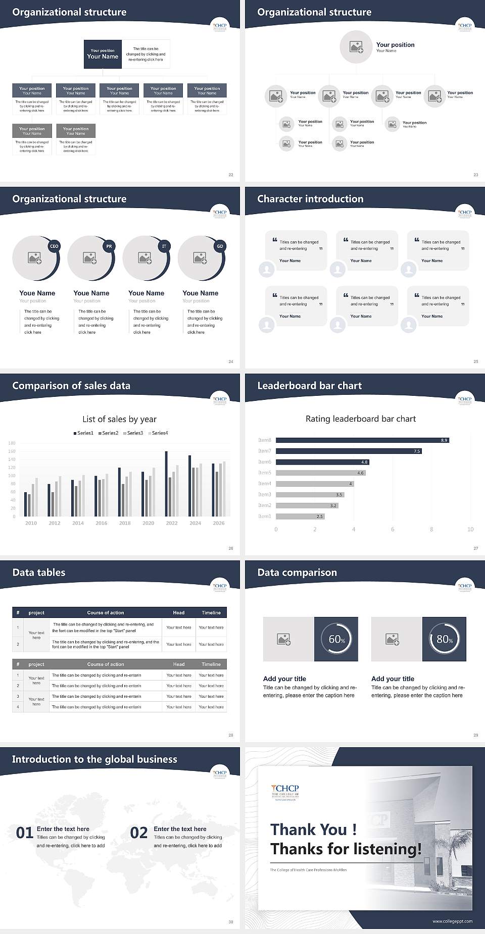 The College of Health Care Professions-McAllen Academic Presentation/Research Findings Report PPT Template4:3 ratio PPT effect preview image4