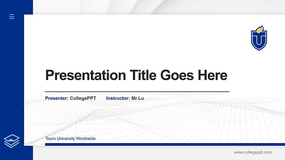 Touro University Worldwide Thesis Proposal/Graduation Defense PPT Template16:9 ratio PPT effect preview image