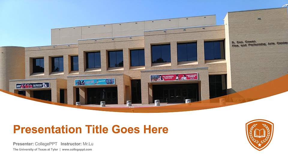 The University of Texas at Tyler Course/Courseware Creation PPT Template16:9 ratio PPT effect preview image