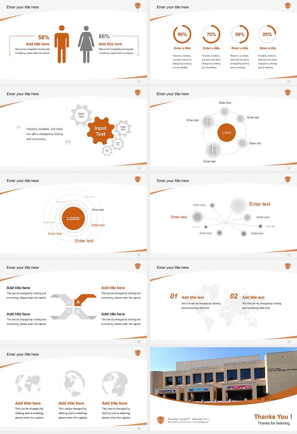 The University of Texas at Tyler Course/Courseware Creation PPT Template16:9 ratio PPT effect preview image4